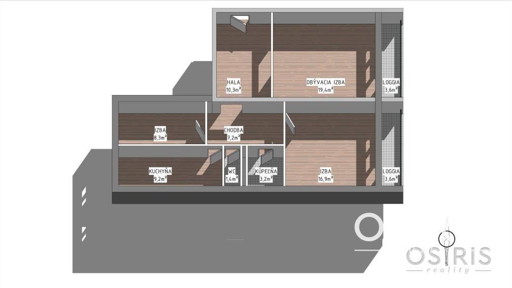 Slnečný 3i byt, 2x loggia, po čiastočnej rekonštrukcii z r. 2018