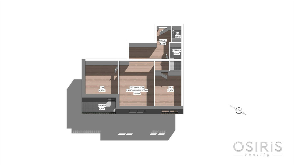 Zariadený 3i byt s balkónom, novostavba 2017, 2x parkovanie
