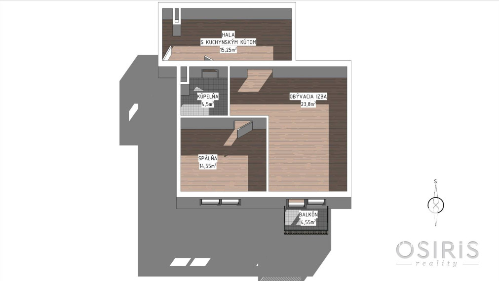 2 izbový byt s balkónom, po rekonštrukcii z r. 2022, 1x parkovanie
