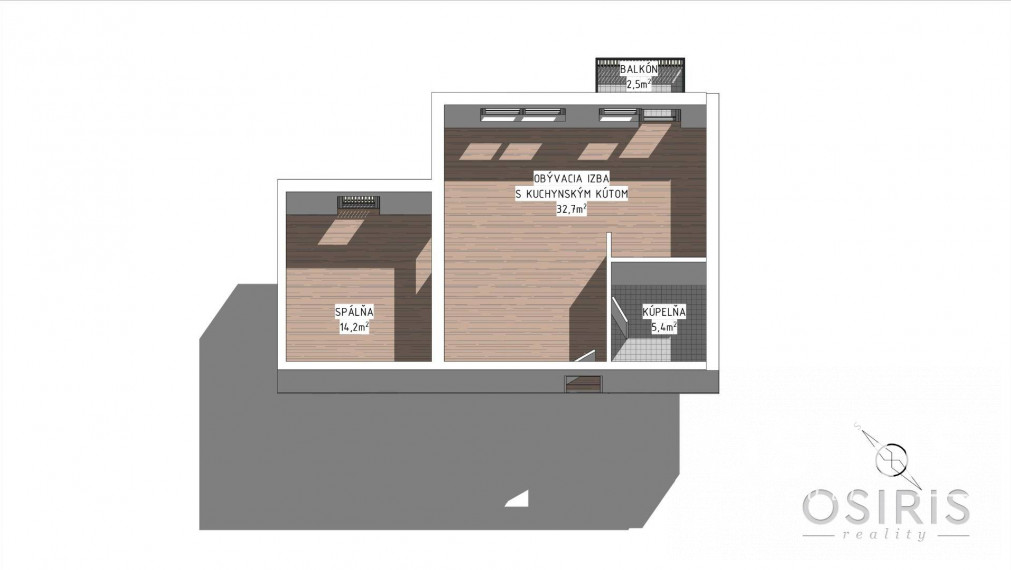 2 izbový byt s balkónom, novostavba 2022, 1x parkovanie