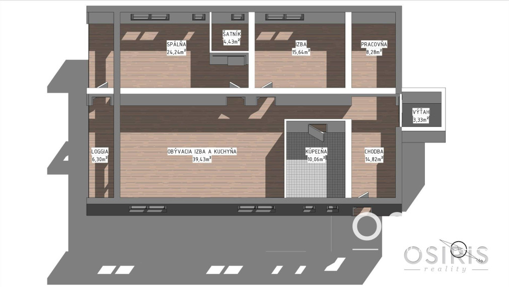 Nadštandardný klimatizovaný 4i byt, lodžia, parkovanie, Mudroňova ul.
