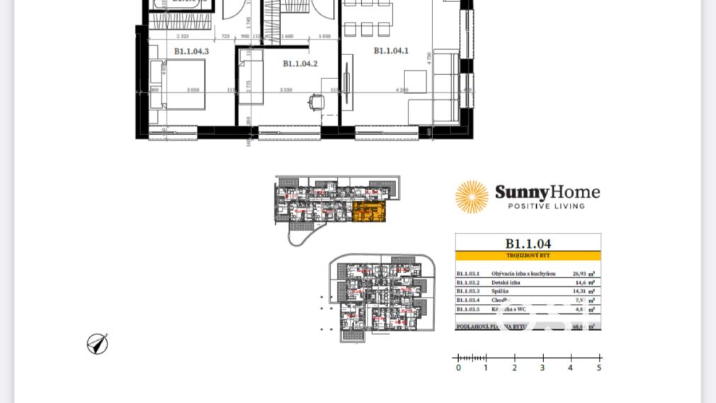 Prakticky riešený 3 izbový byt v štandarde za výbornú cenu