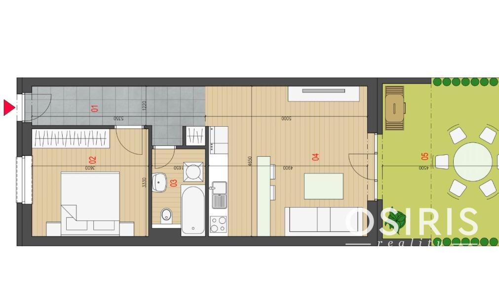 Zariadený 2i byt s veľkou terasou 21 m2, Novostavba 2024, parkovacie miesto
