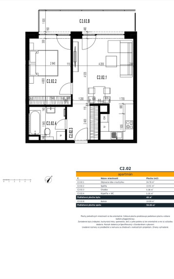 Praktický, slnečný 2 izbový byt v štandarde s veľkým balkónom