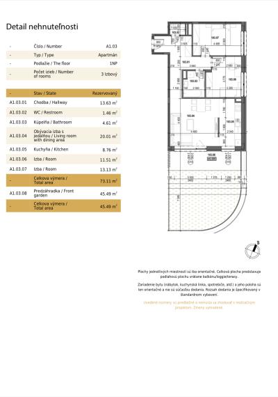 Slnečný 3 izb. byt s predzáhradkou a výhľadom na Bratislavu