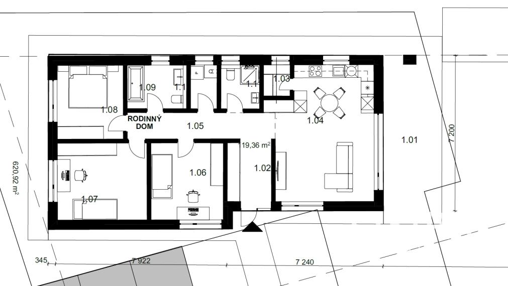 Stavebný pozemok 620 m2, pre rodinný dom so stavebným povolením
