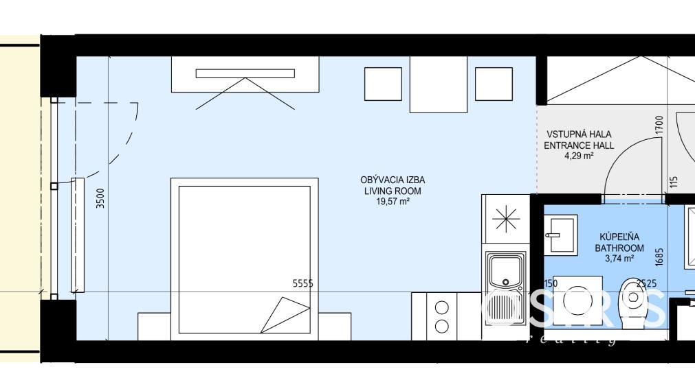 Zariadený 1i byt s balkónom, novostavba 2017 Slnečnice, parkovacie miesto