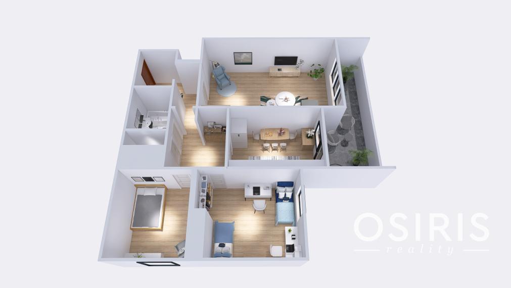 Priestranný 3 izbový byt s loggiou 12m2 v pôvodnom stave, Bôrik