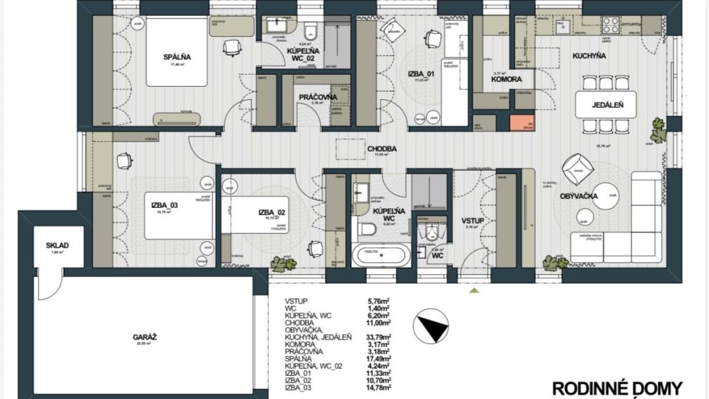 Moderný 5izb. bungalov s garážou,veľkým pozemkom-novostavba