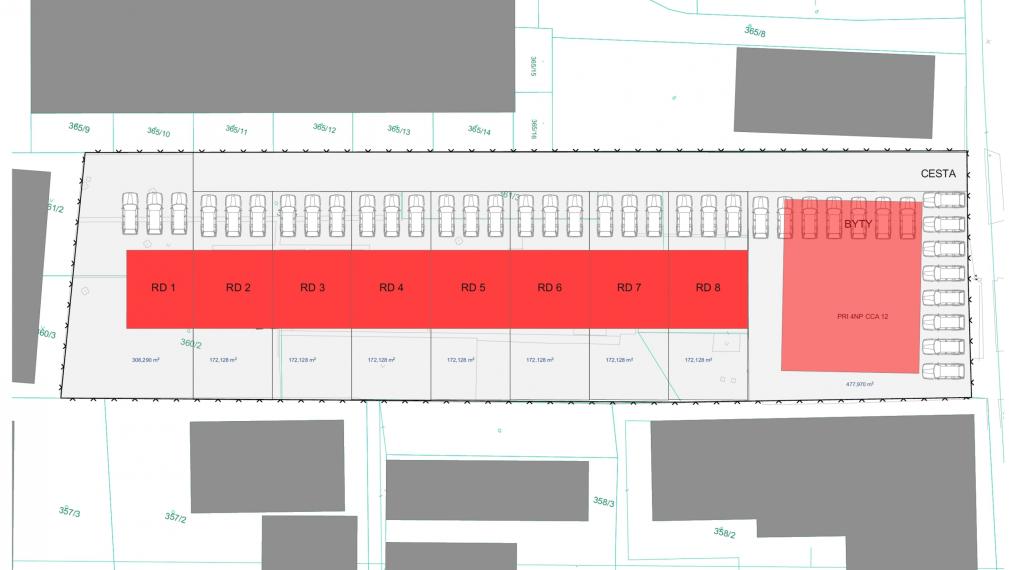 Stavebný pozemok 2319 m2, 2x Rodinný dom, 2x skladový priestor, Nákovná ul.