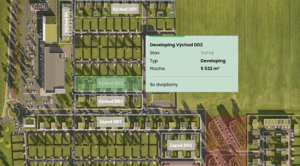 Developerský pozemok pre výstavbu 6 dvojdomov | 5 532 m² | Senec