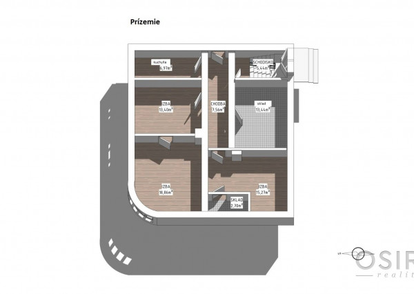 3i byt v pôvodnom stave, 78 m2 + záhrada 190 m2, obec Hybe