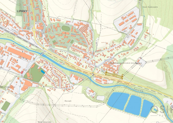Stavebný pozemok v blízkosti centra obce Lipany, 5802 m2