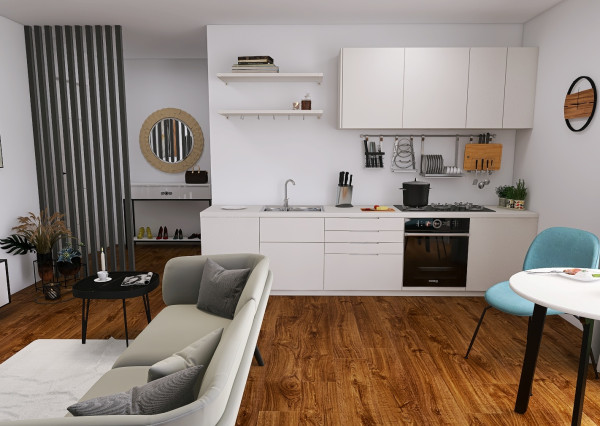 NOVINKA - Výborne dispozične riešený 1,5 izb. byt s balkónom