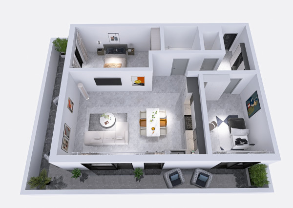 Klimatizovaný 3i byt v novostavbe z r. 2026, terasa 24 m2, 1 x parkovanie