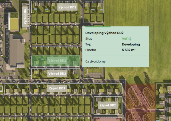 Developerský pozemok pre výstavbu 6 dvojdomov | 5 532 m² | Senec