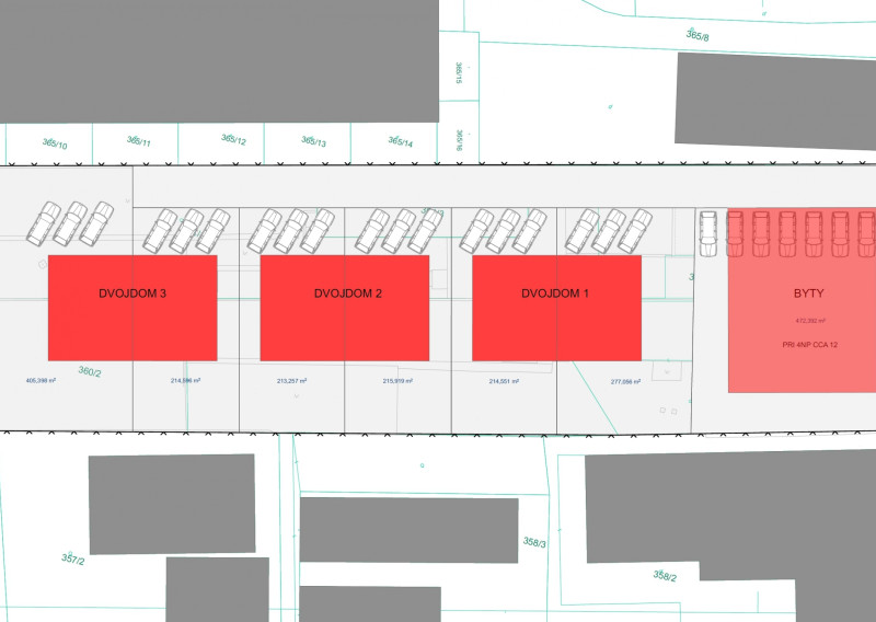 Stavebný pozemok 2319 m2, 2x Rodinný dom, 2x skladový priestor, Nákovná ul. - fotografia 2